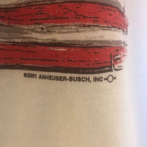 Vintage 2001 Anheuser Busch Bud Light Men's Unisex White Graphic Tee XL Gildan - Picture 6 of 8